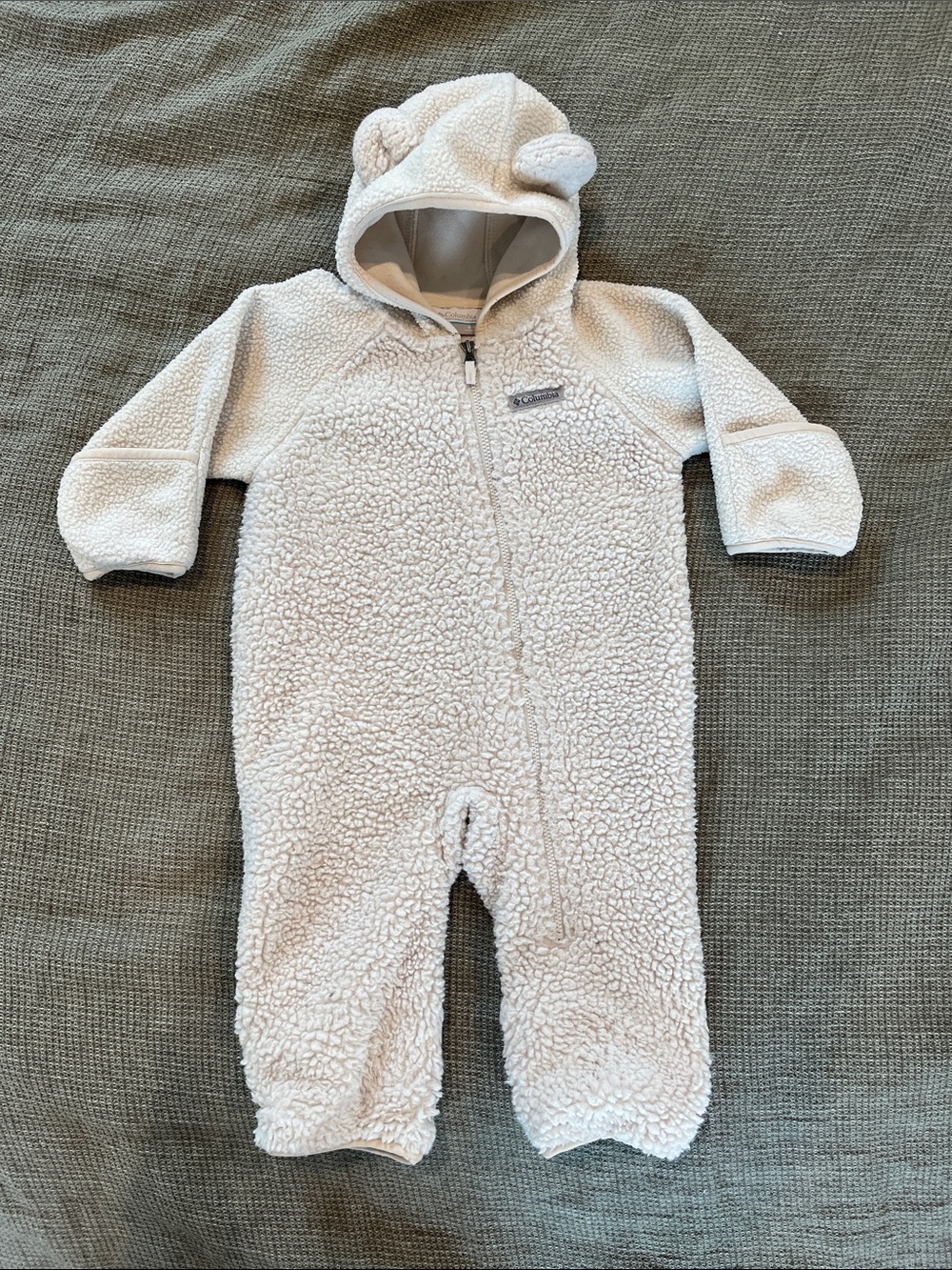 Baby Sherpa One-Piece with Hood and Ears - Cream